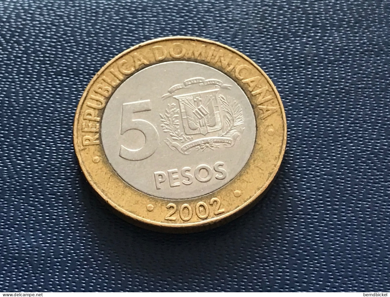 Münze Münzen Umlaufmünze Dominikanische Republik 5 Pesos 2002 - Dominicaine