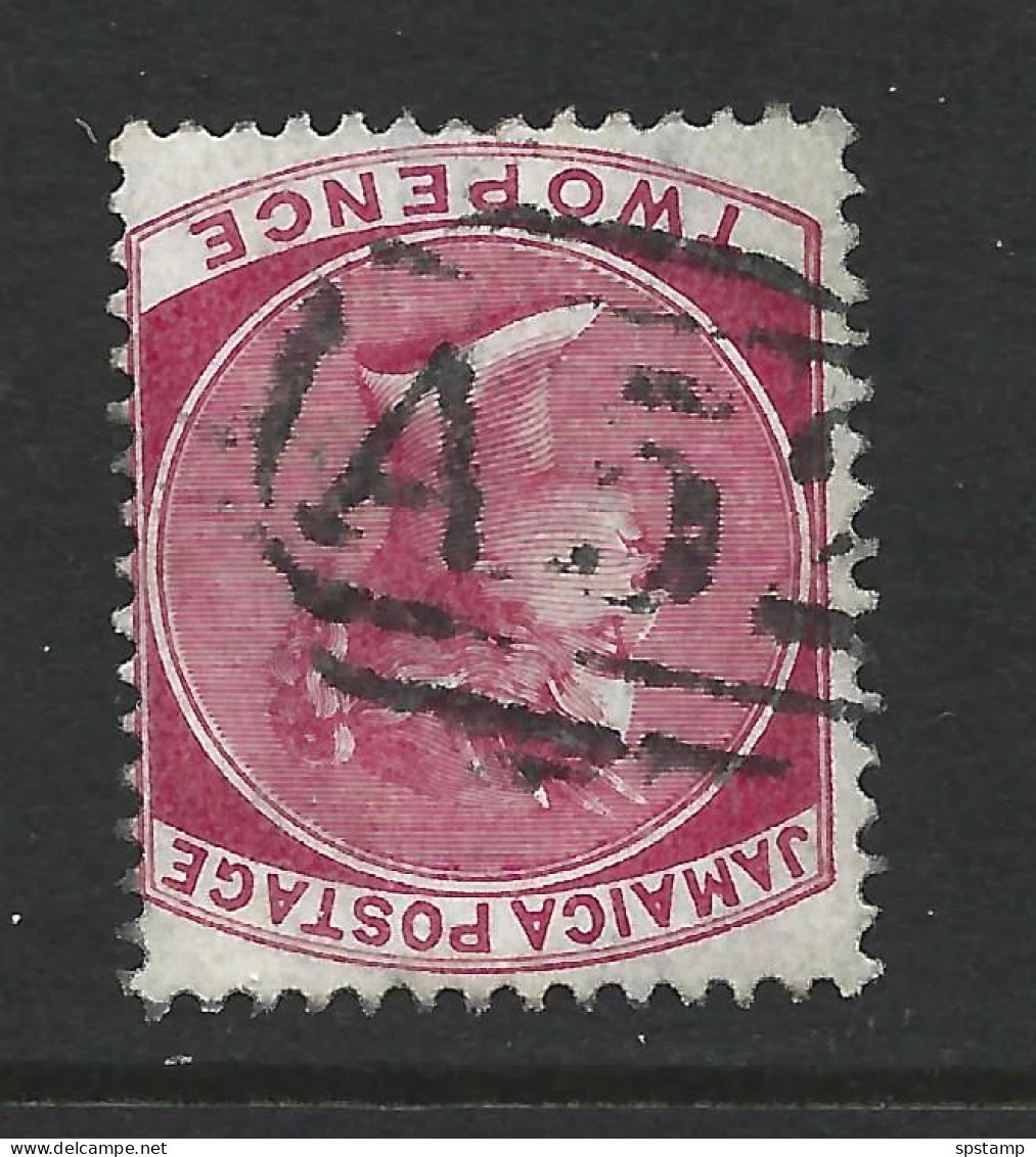 Jamaica 1870 QV 2d Rose Crown CC Watermark FU  Near Full A52 Barred Cancel Of Manchioneal - Jamaica (1962-...)