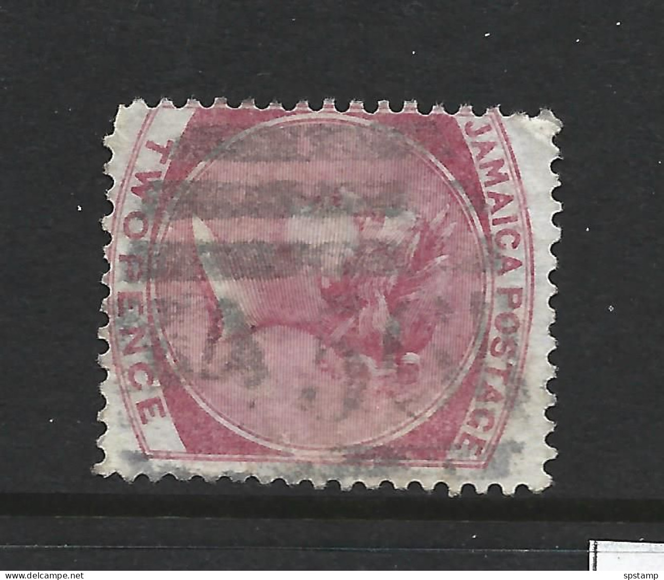 Jamaica 1870 QV 2d Rose Crown CC Watermark FU  Near Full A56 Barred Cancel Of Moneague - Jamaica (1962-...)