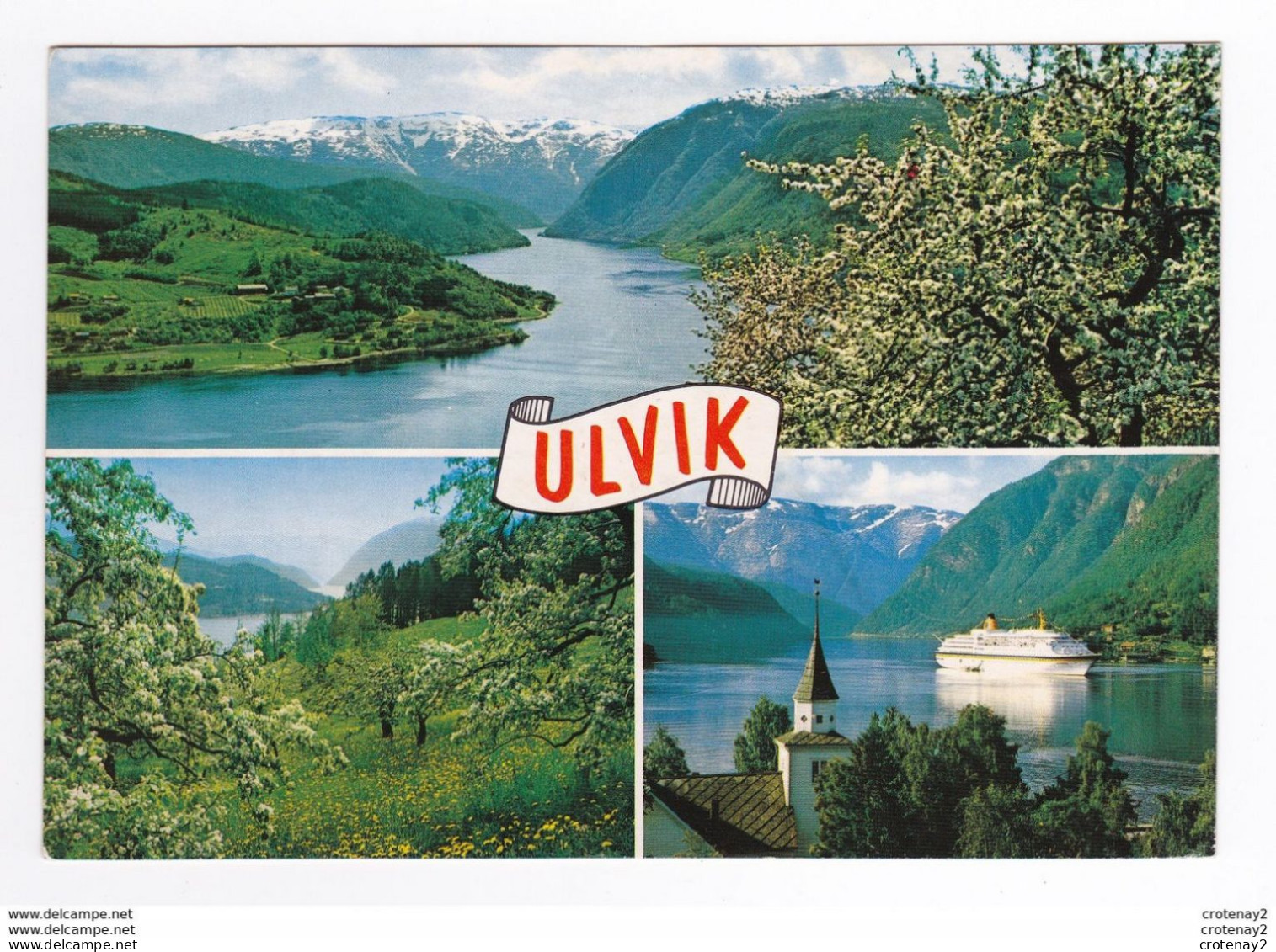 Norvège Norge West Norway ULVIK Vers OSLO En 3 Vues En 1992 Beau Navire Paquebot ? VOIR DOS - Norvège