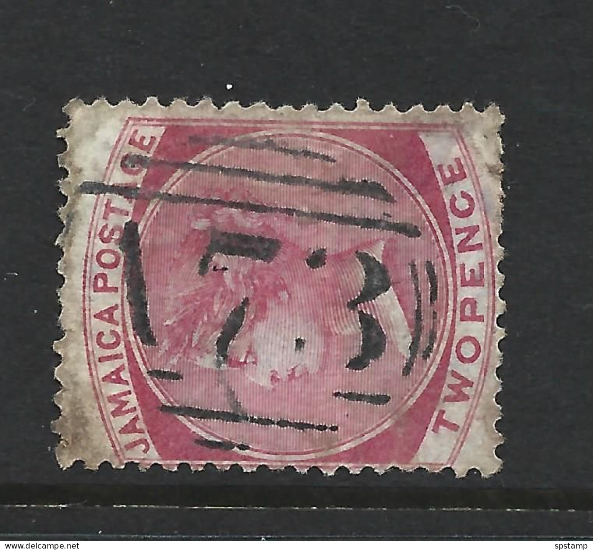 Jamaica 1870 QV 2d Rose Crown CC Watermark FU  Near Full A73 Barred Cancel Of St Ann's Bay - Jamaica (1962-...)