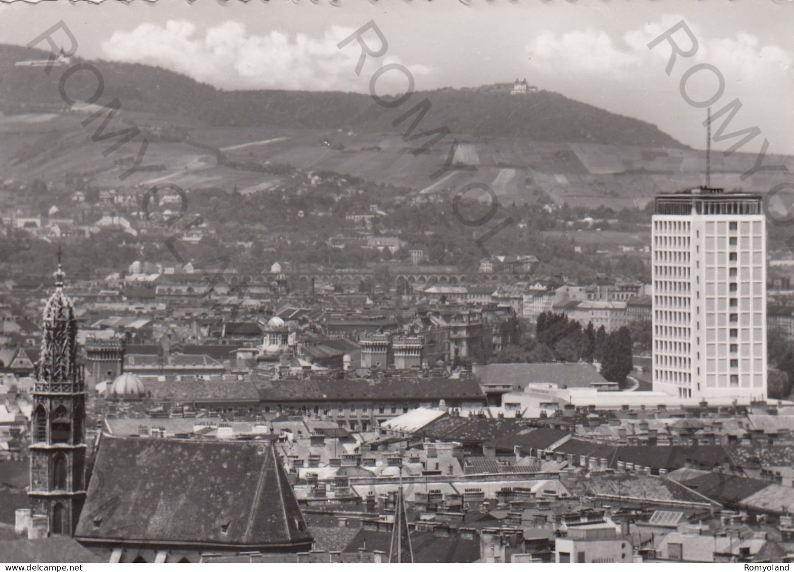 CARTOLINA  B1 WIEN,AUSTRIA-PANORAMA MIT RINGTURM,KAHLEN-UND LEOPOLDSBERG-NON VIAGGIATA - Ringstrasse