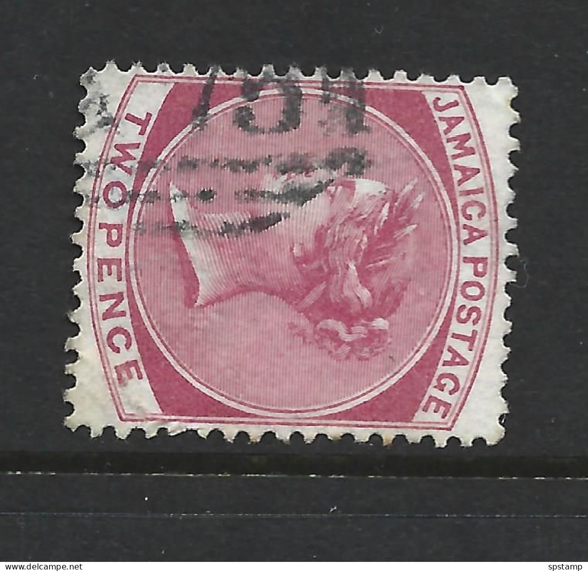 Jamaica 1870 QV 2d Rose Crown CC Watermark FU  Part A75 Barred Cancel Of Savanna La Mar - Jamaica (1962-...)