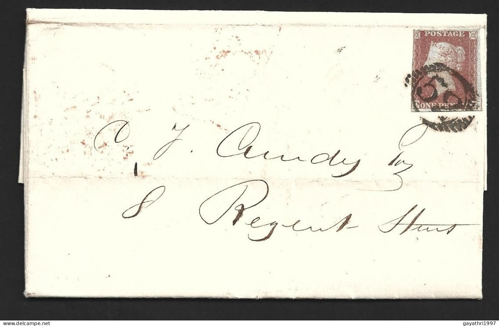 Great Britain 1850 1 Penny Red Color Stamp On Cover From( East India Letter Head ) Post Mark Mark 52 Good Condition (B14 - Briefe U. Dokumente