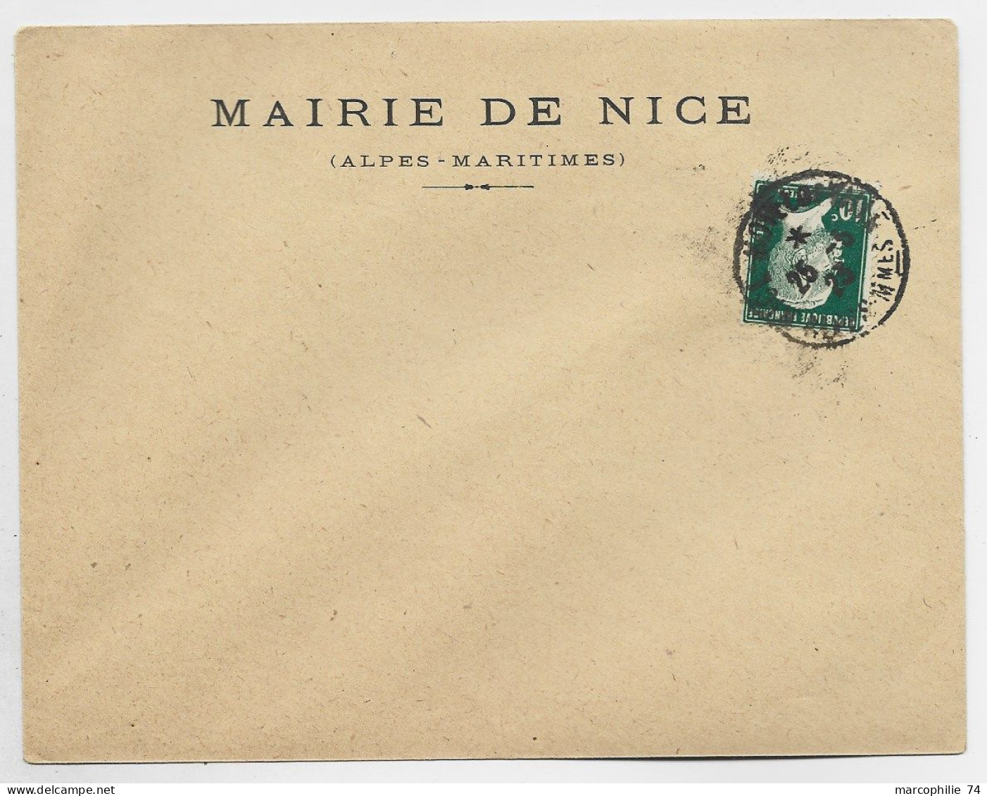 FRANCE PASTEUR 10C VERT N°170 LETTRE NICE 25.5.1923 1ER JOUR DU TIMBRE NON VOYAGEE - ....-1949