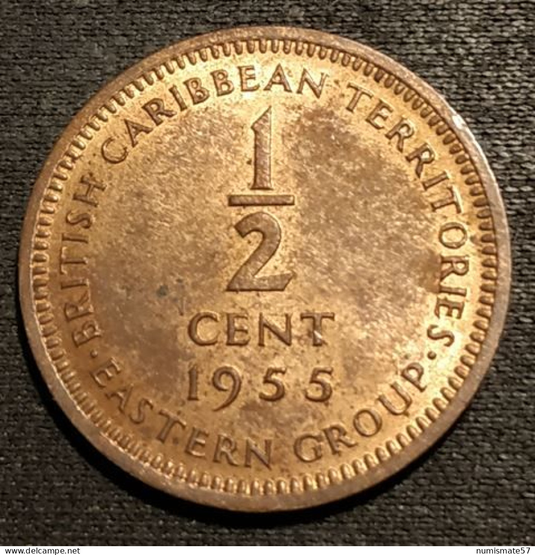 BRITISH CARIBBEAN TERRITORIES - ½ - 1/2 CENT 1955 - Elizabeth II - 1ère Effigie - KM 2 - (États De La Caraïbe Orientale) - British Caribbean Territories