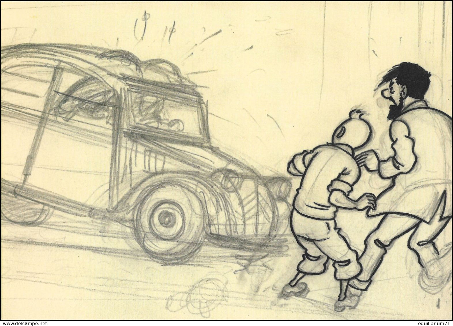 Carte Postale/Postkaart** - Kuifje / Tintin / Tim - L'affaire Tournesol / De Zaak Zonnebloem / Der Fall Bienlein - 1956 - Philabédés (fumetti)