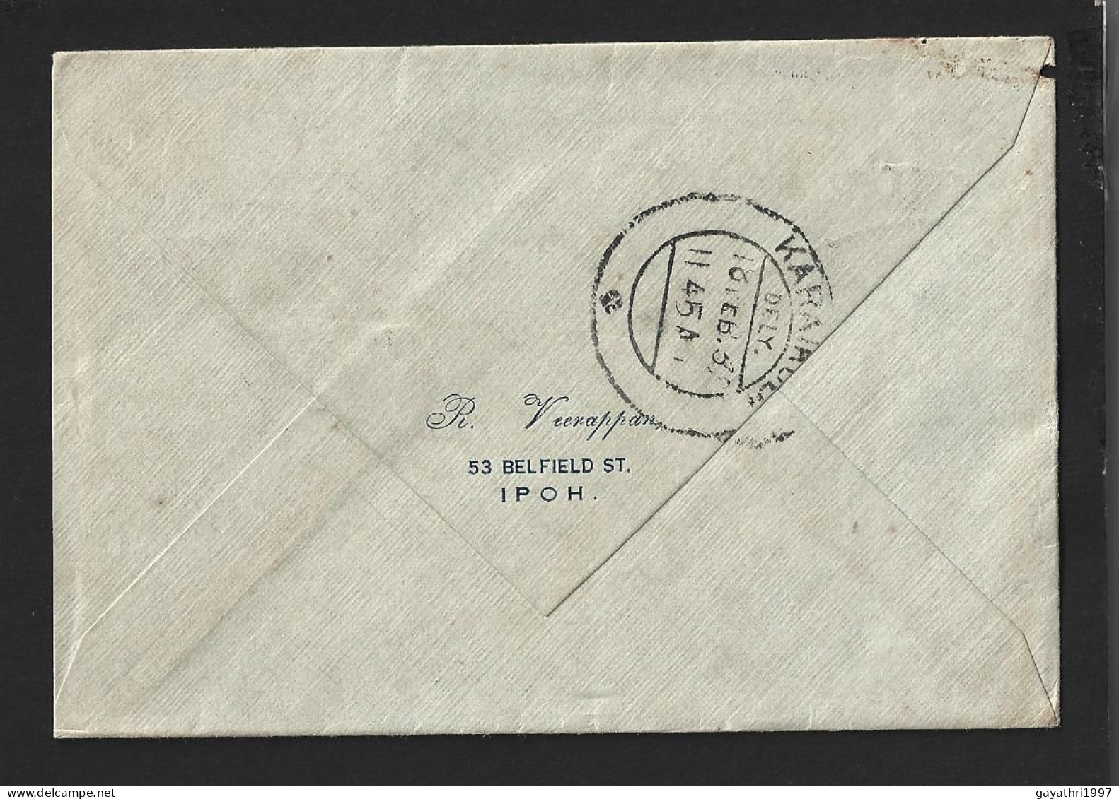 Malaya Perak Stamps On Cover From Ipoh To India With "use Malayan Postal Orders Slogan Cancellation (b16) - Perak