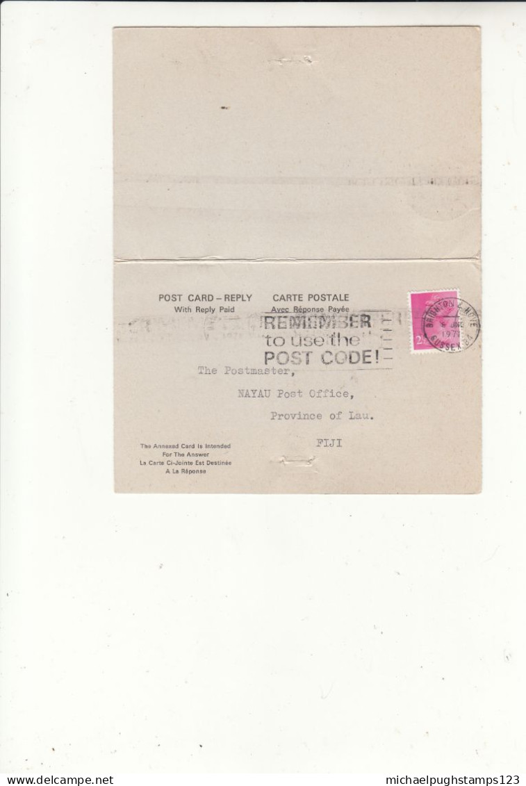 G.B. / Reply Cards / Fiji / Postmarks / Machins - Sonstige & Ohne Zuordnung