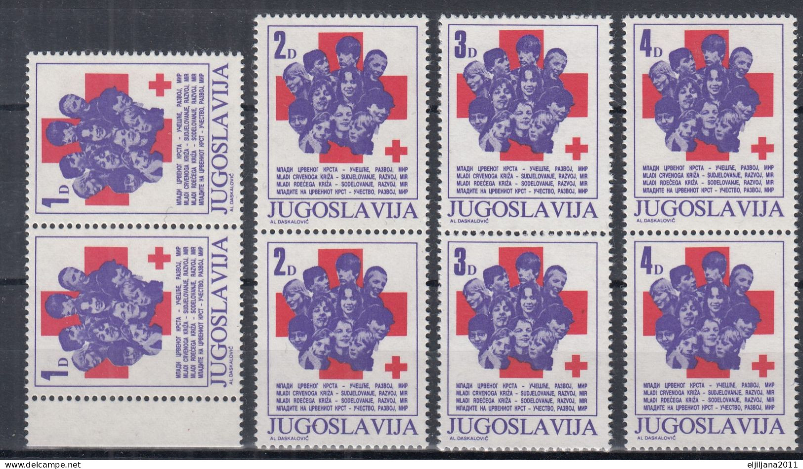 ⁕ Yugoslavia 1985 ⁕ Red Cross / Additional Stamp Mi.94-97 ⁕ 4x2v MNH - Charity Issues