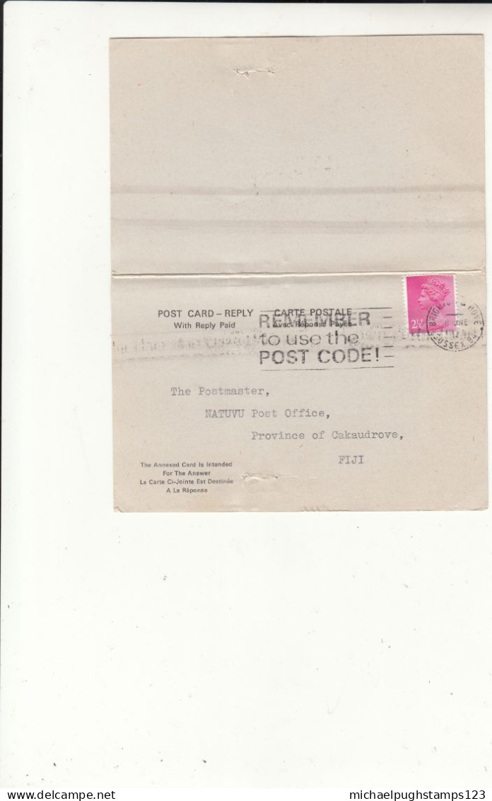 G.B. / Reply Cards / Fiji / Postmarks / Machins - Sonstige & Ohne Zuordnung