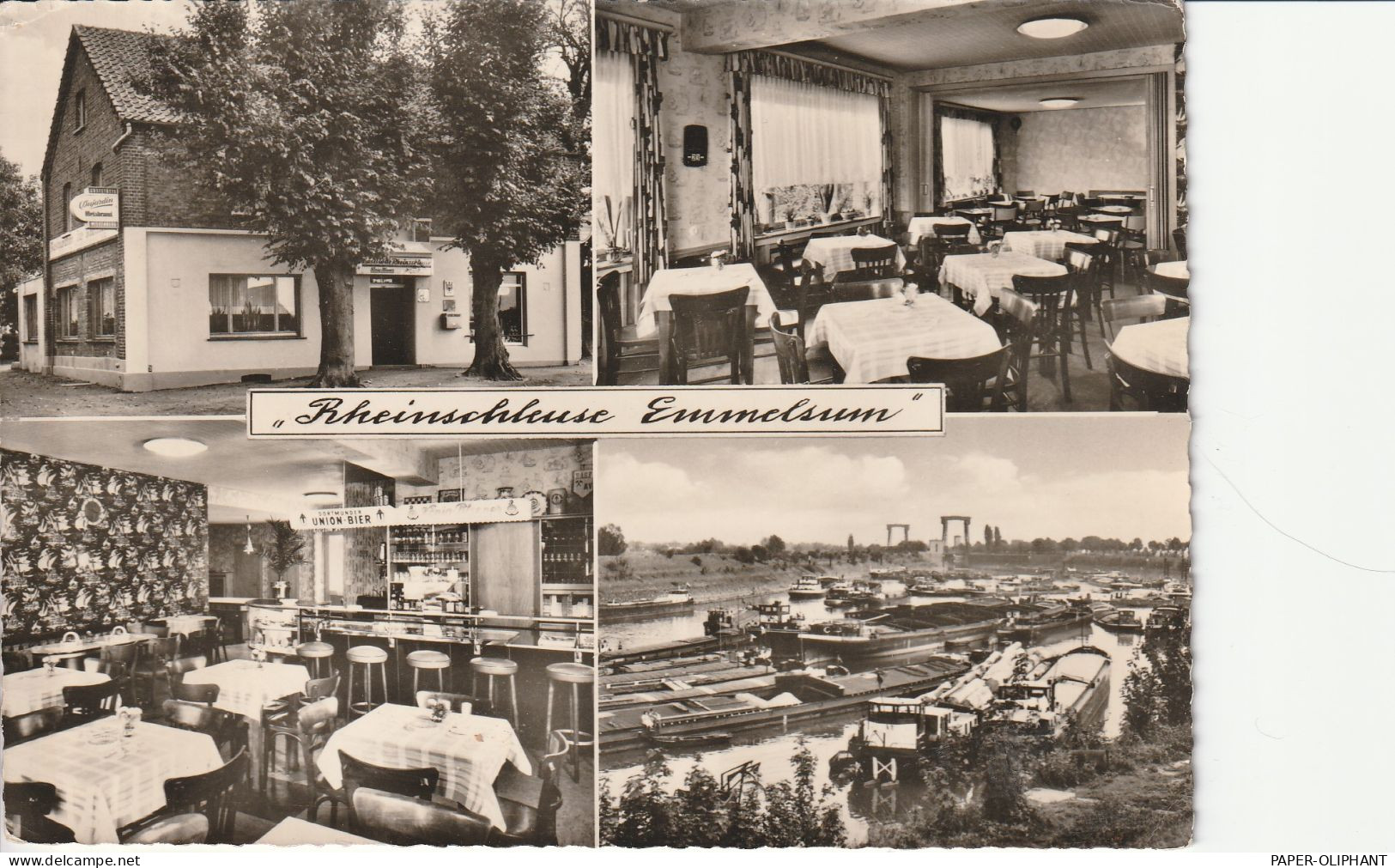 4223 VOERDE - EMMELSUM, Gasthaus Wissenberg-Ridderskamp, Frachtschiffe An Der Schleuse - Wesel