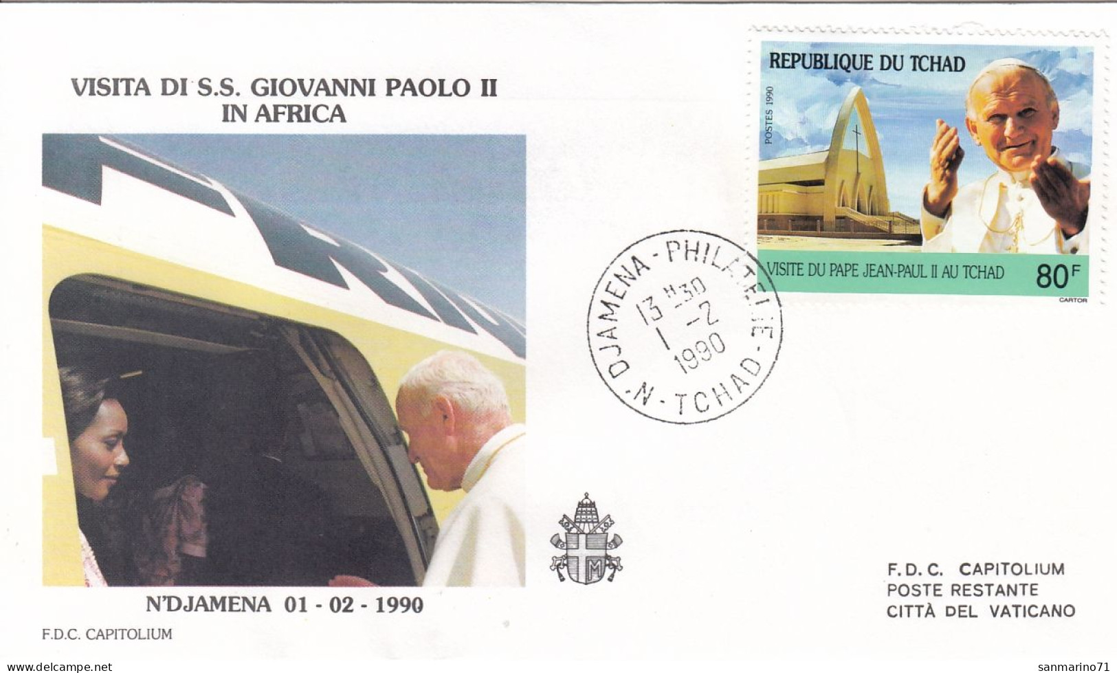 CHAD Cover 9-12,popes Travel 1990 - Papi