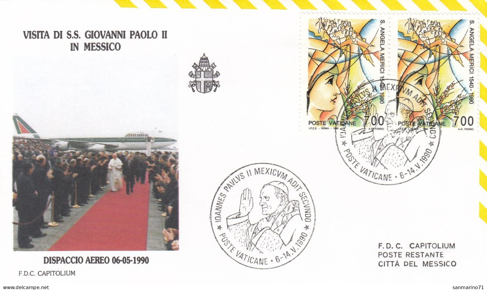 VATICAN Cover 9-19,popes Travel 1990,Mexico - Papi