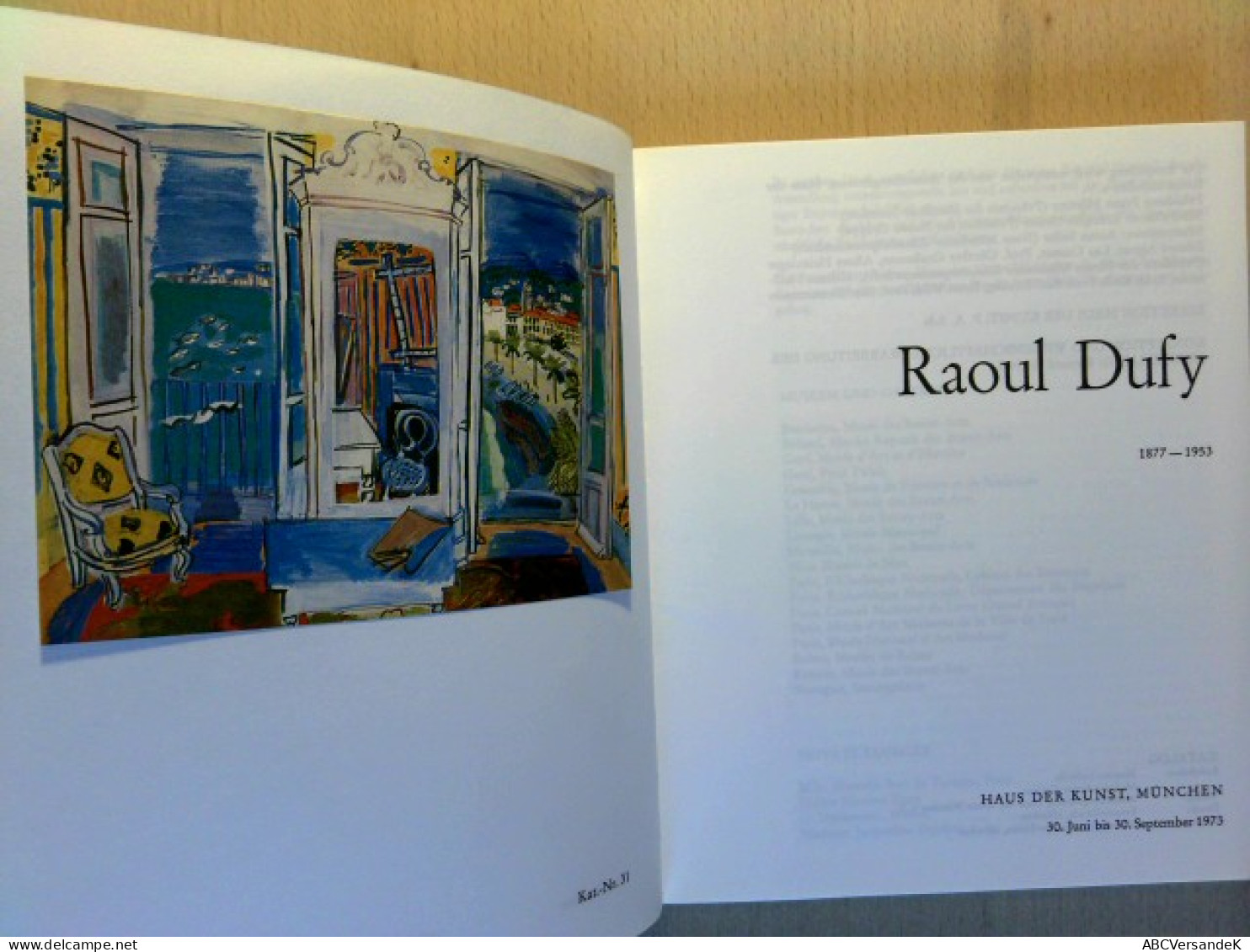 Ausstellungskatalog: Raoul Dufy (1877 - 1953) - Haus Der Kunst, München, 30. Juni Bis 30. September 1973 - Autres & Non Classés