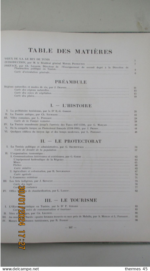 TUNISIE / ATLAS Historique, Géographique, Economique et Touristique / Horizon de France - Paris 1936.