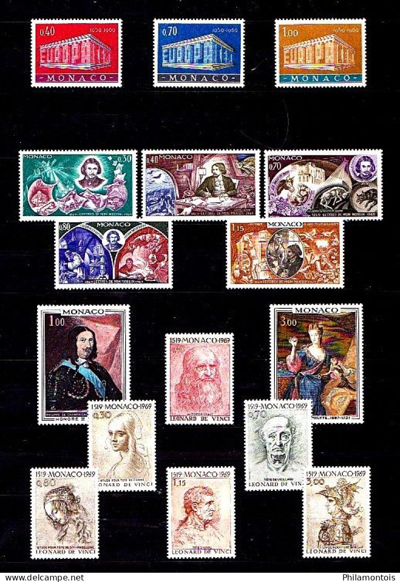 MONACO - Collection complète 1965/1970 - N° 664 / 846 - Neufs N** - Très beaux