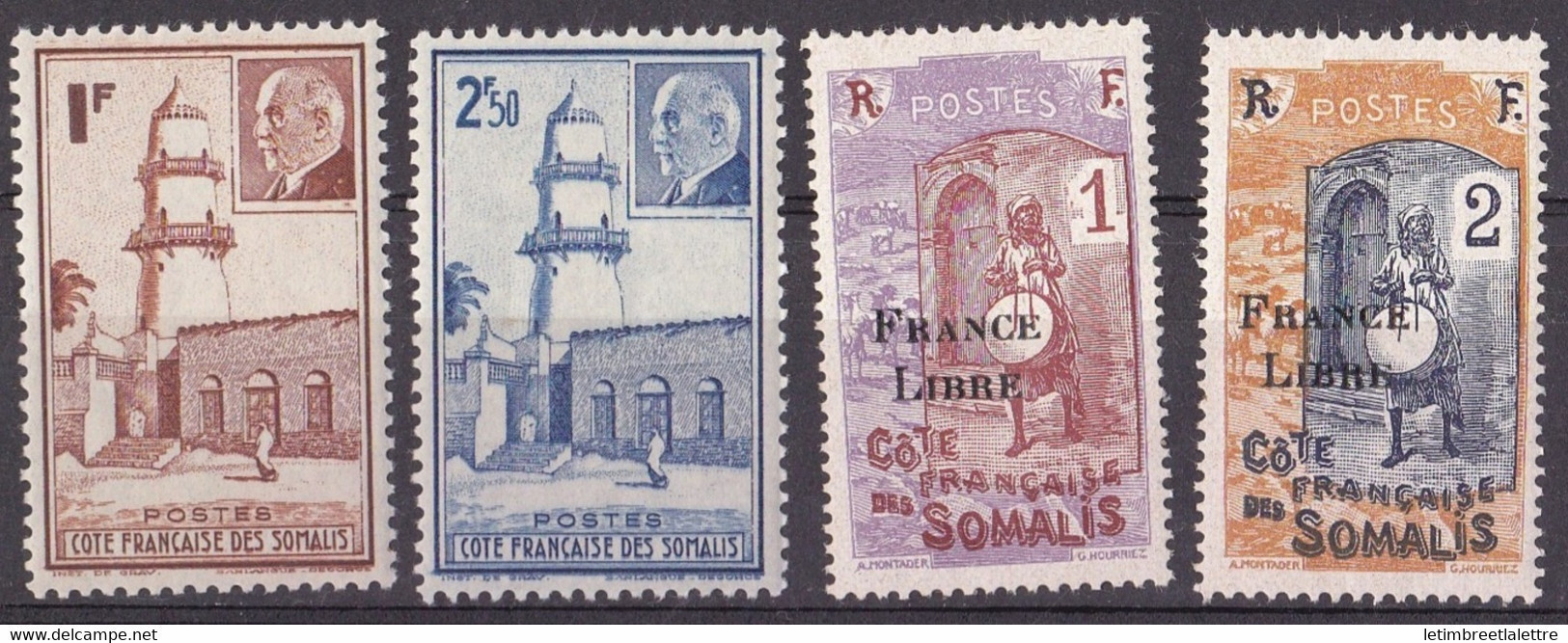 Côte Des Somalis - YT N° 191 Et 192 Avec 193 Et 194 ** - Neuf Sans Charnière - 1941 - Nuevos