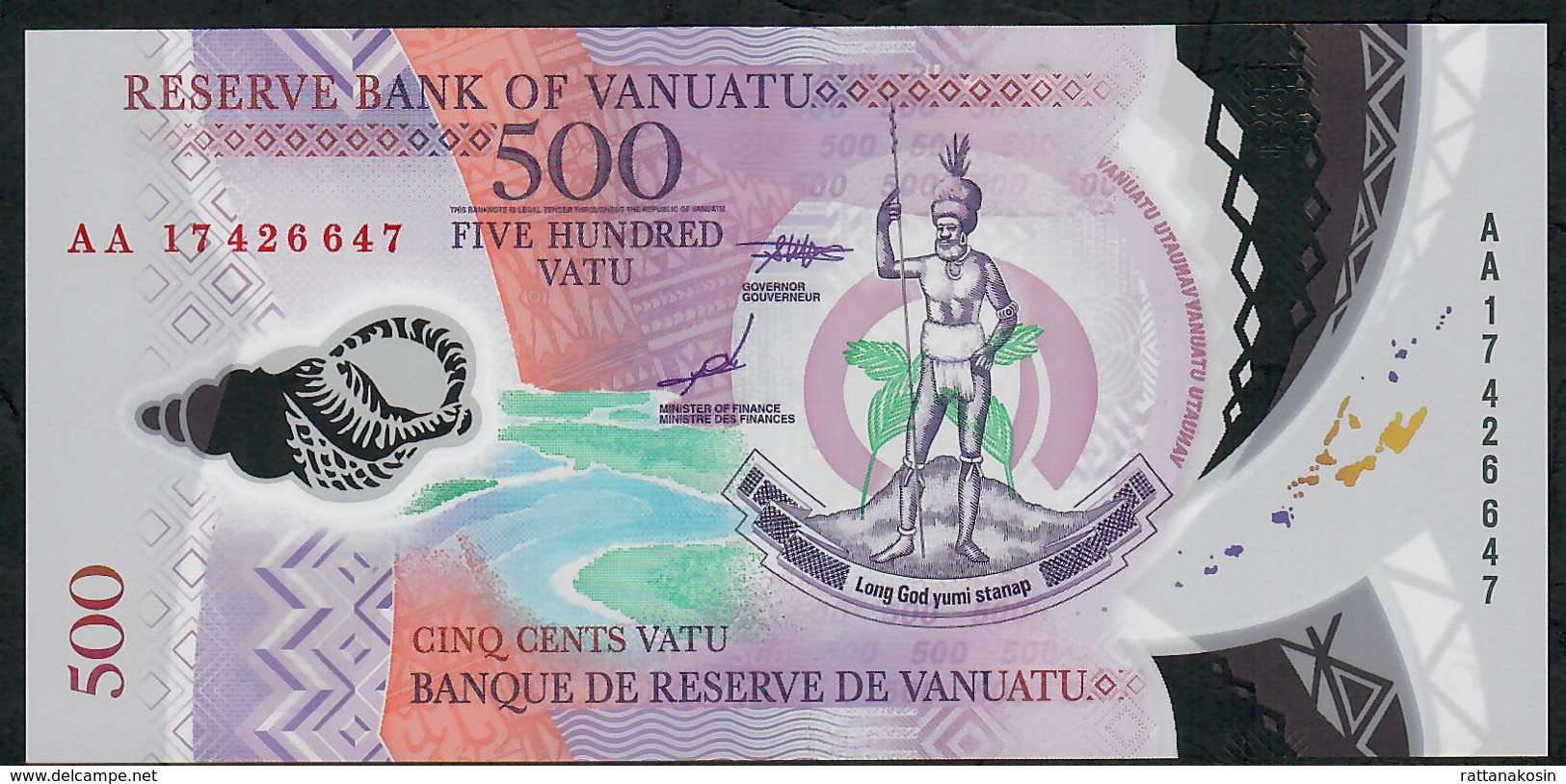 VANUATU P18 500 VATU 2017  #AA   UNC. - Vanuatu