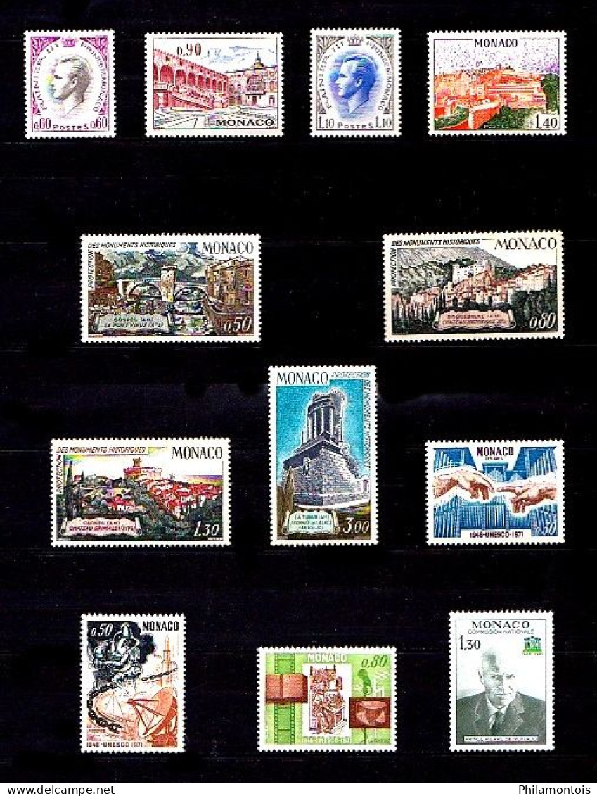 MONACO - Collection Complète 1971/1975 - N° 847 / 1042 - Neufs N** - Très Beaux - Collections, Lots & Séries