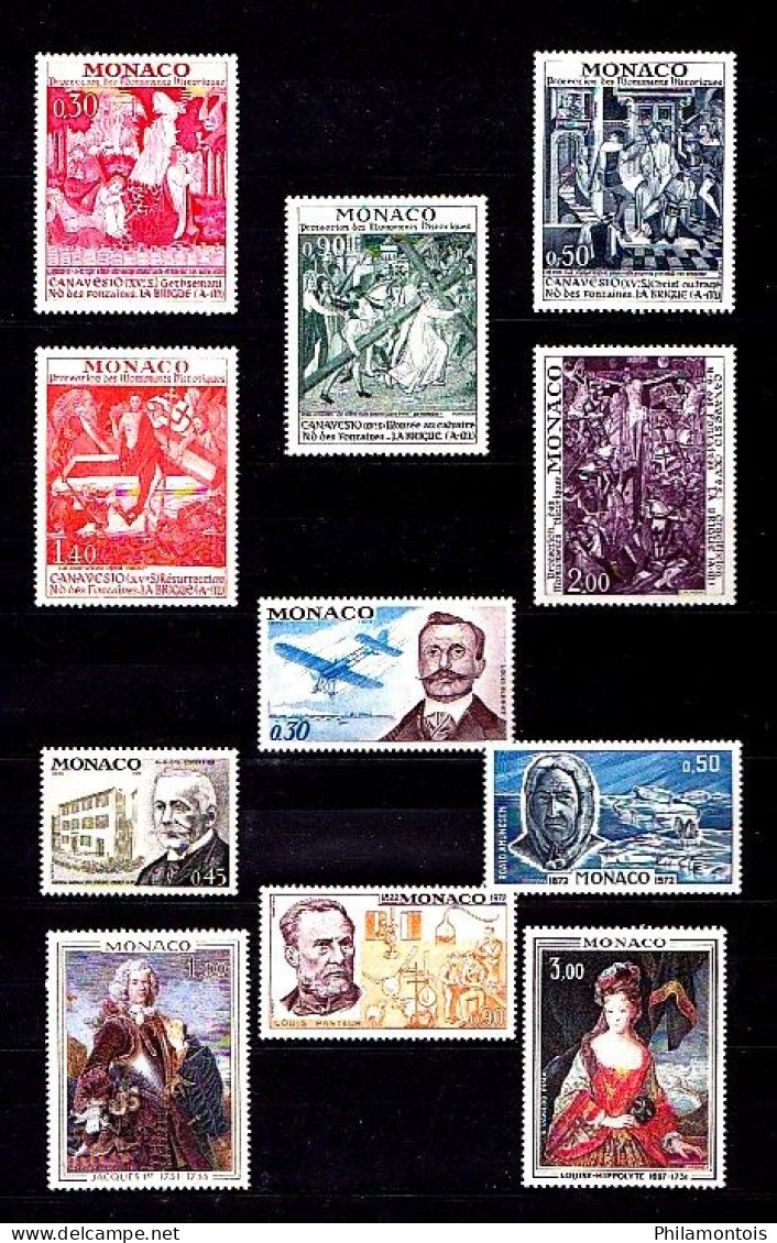 MONACO - Collection complète 1971/1975 - N° 847 / 1042 - Neufs N** - Très beaux