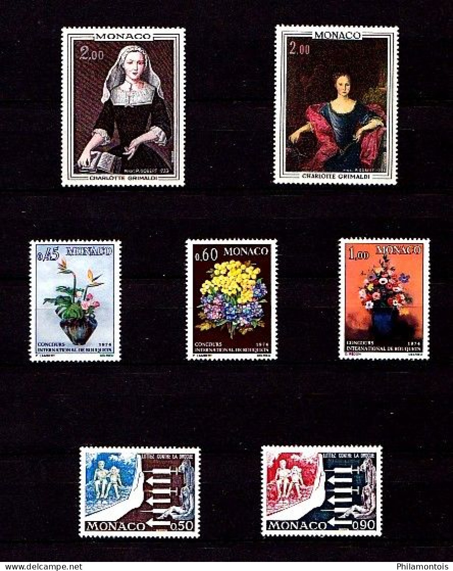 MONACO - Collection complète 1971/1975 - N° 847 / 1042 - Neufs N** - Très beaux