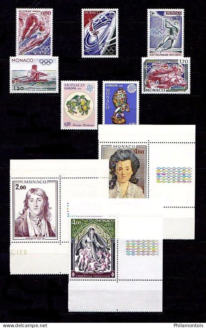 MONACO - Collection Complète 1976/1980 - N° 1043 / 1263 - Neufs N** - Très Beaux - Lots & Serien