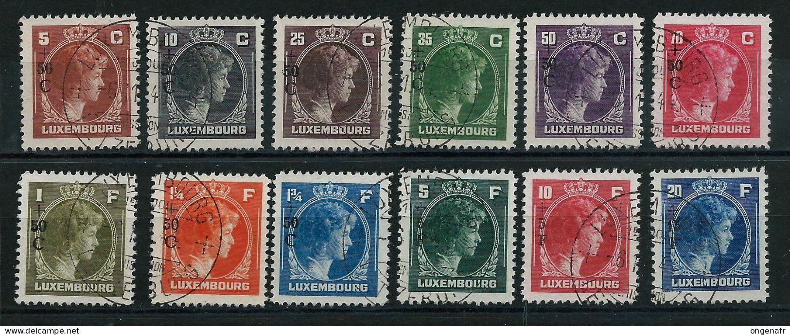 GD Charlotte Obl 1* Jour  - 10 Timbres Entre 334/355 - - Oblitérés