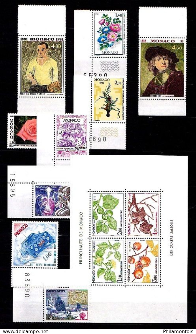 MONACO - Collection Complète 1981/1985 - N° 1264 / 1509 - Neufs N** - Très Beaux - Lots & Serien