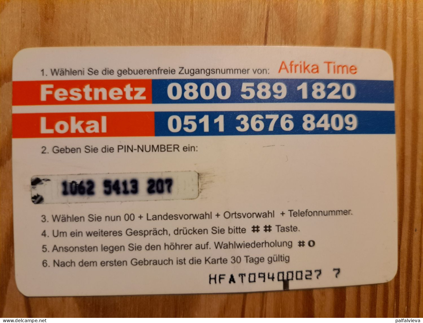 Prepaid Phonecard Germany, Afrika Time - Clock - GSM, Cartes Prepayées & Recharges