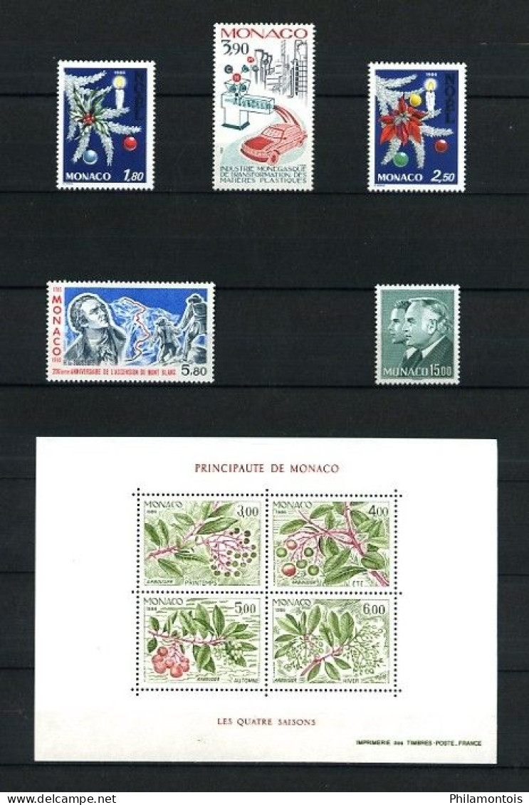 MONACO - Collection Complète 1986/1990 - N° 1510 / 1752 - Neufs N** - Très Beaux - Collections, Lots & Series