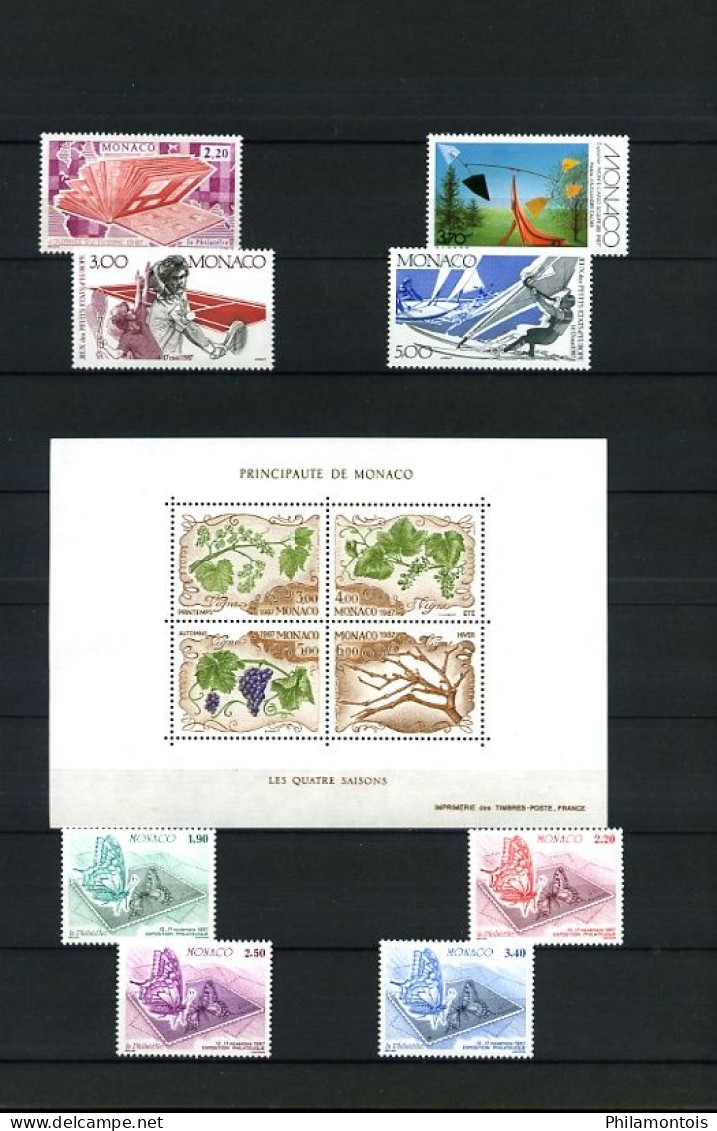 MONACO - Collection complète 1986/1990 - N° 1510 / 1752 - Neufs N** - Très beaux