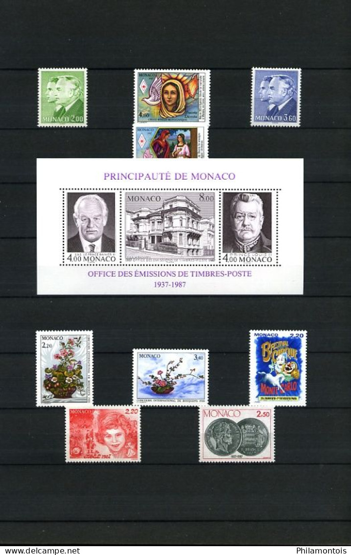 MONACO - Collection complète 1986/1990 - N° 1510 / 1752 - Neufs N** - Très beaux