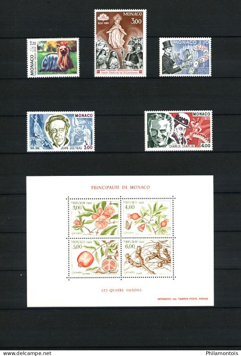 MONACO - Collection complète 1986/1990 - N° 1510 / 1752 - Neufs N** - Très beaux