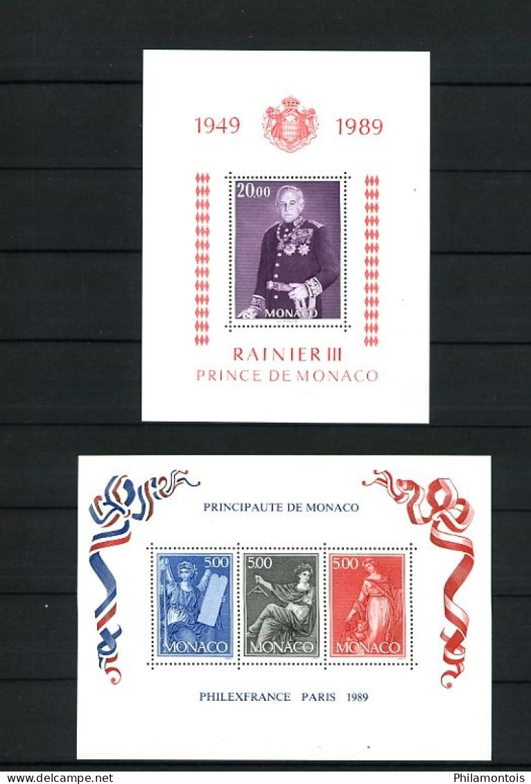 MONACO - Collection complète 1986/1990 - N° 1510 / 1752 - Neufs N** - Très beaux