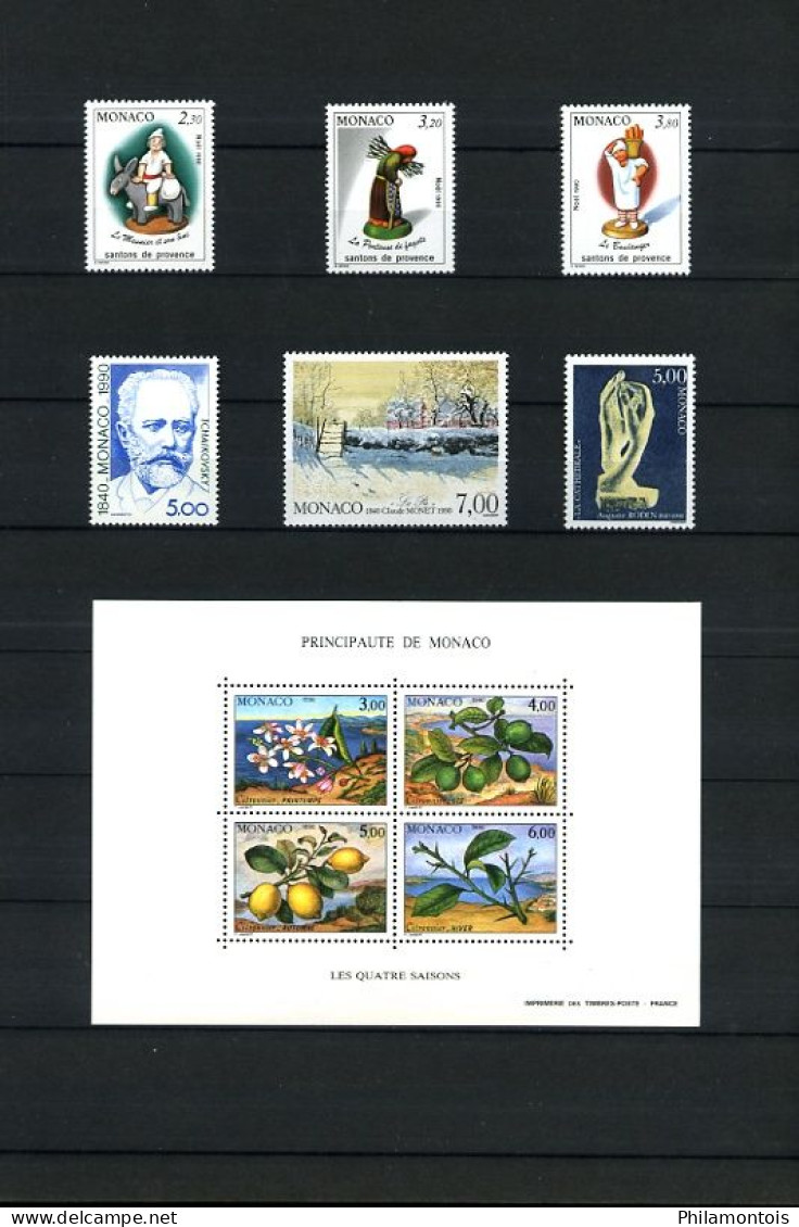 MONACO - Collection complète 1986/1990 - N° 1510 / 1752 - Neufs N** - Très beaux