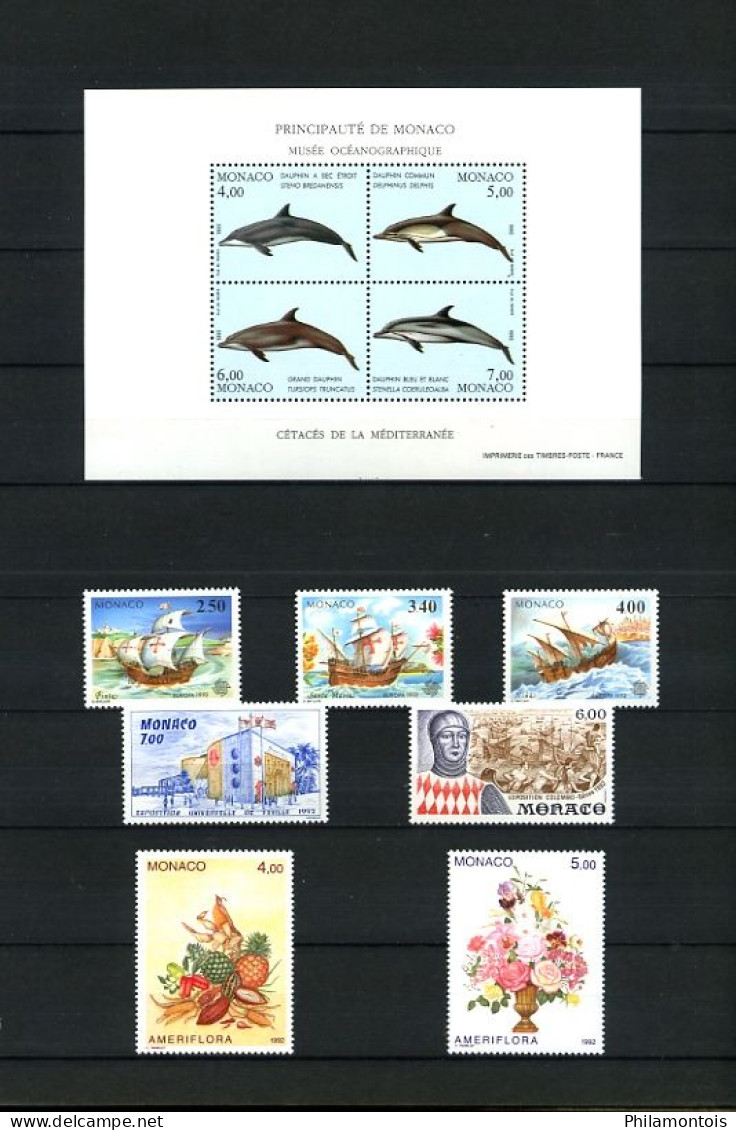 MONACO - Collection complète 1991/1995 - N° 1753 / 2025 - Neufs N** - Très beaux