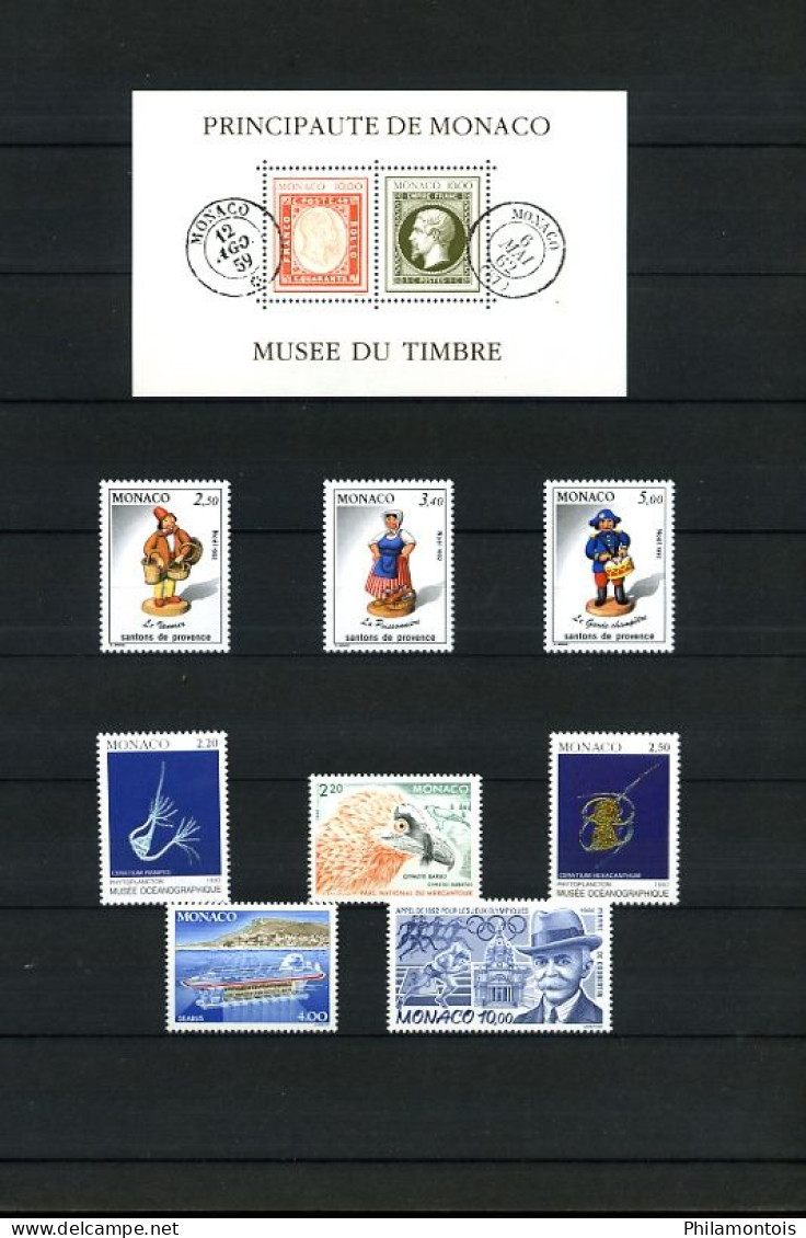 MONACO - Collection complète 1991/1995 - N° 1753 / 2025 - Neufs N** - Très beaux