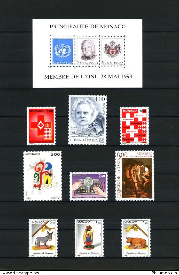 MONACO - Collection complète 1991/1995 - N° 1753 / 2025 - Neufs N** - Très beaux