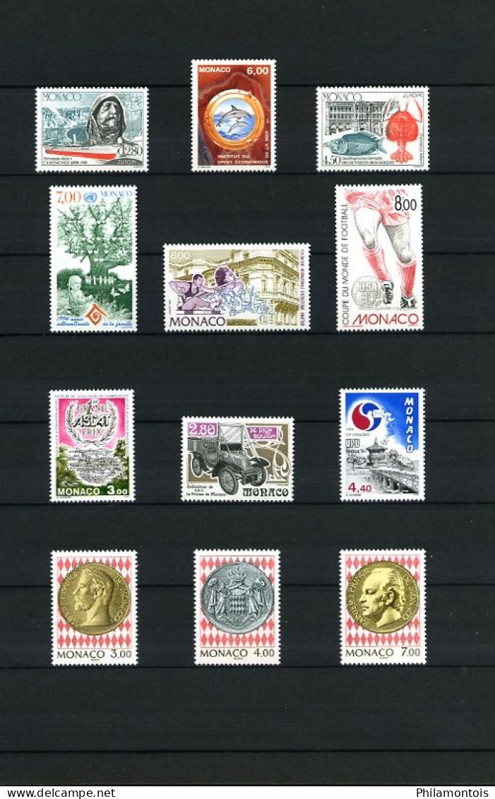 MONACO - Collection complète 1991/1995 - N° 1753 / 2025 - Neufs N** - Très beaux