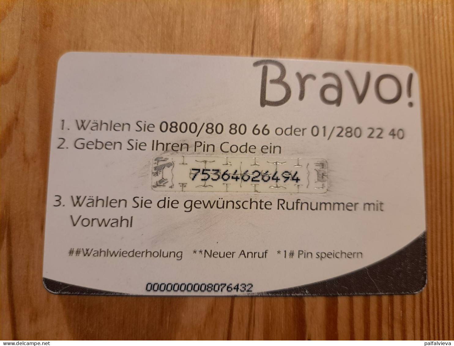 Prepaid Phonecard Germany, Bravo - [2] Móviles Tarjetas Prepagadas & Recargos