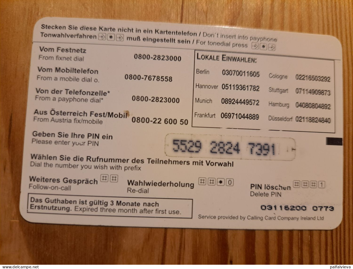 Prepaid Phonecard Germany, Eurotel - [2] Prepaid