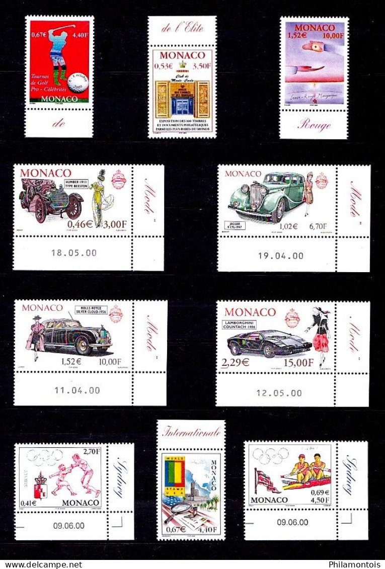 MONACO - Collection complète 1996/2000 - N° 2026 / 2294 - Neufs N** - Très beaux