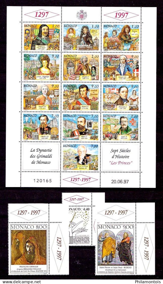 MONACO - Collection complète 1996/2000 - N° 2026 / 2294 - Neufs N** - Très beaux