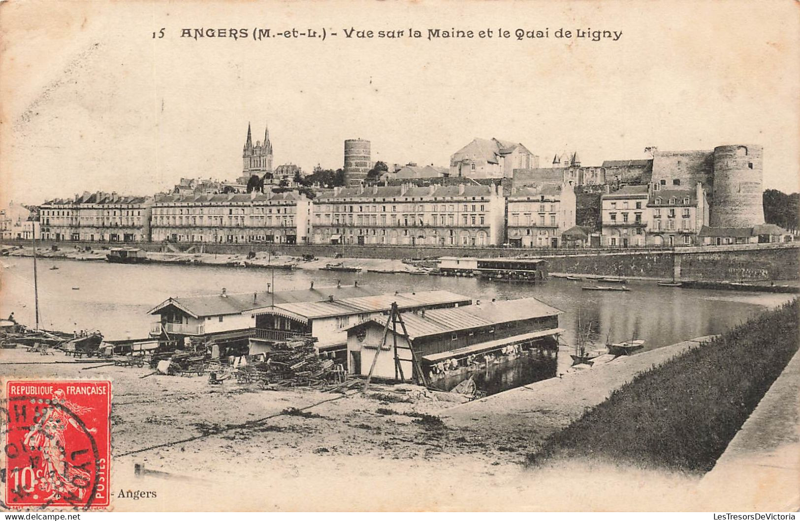 FRANCE - Angers - Vue Sur La Maine Et Le Quai De Ligny - Carte Postale Ancienne - Angers