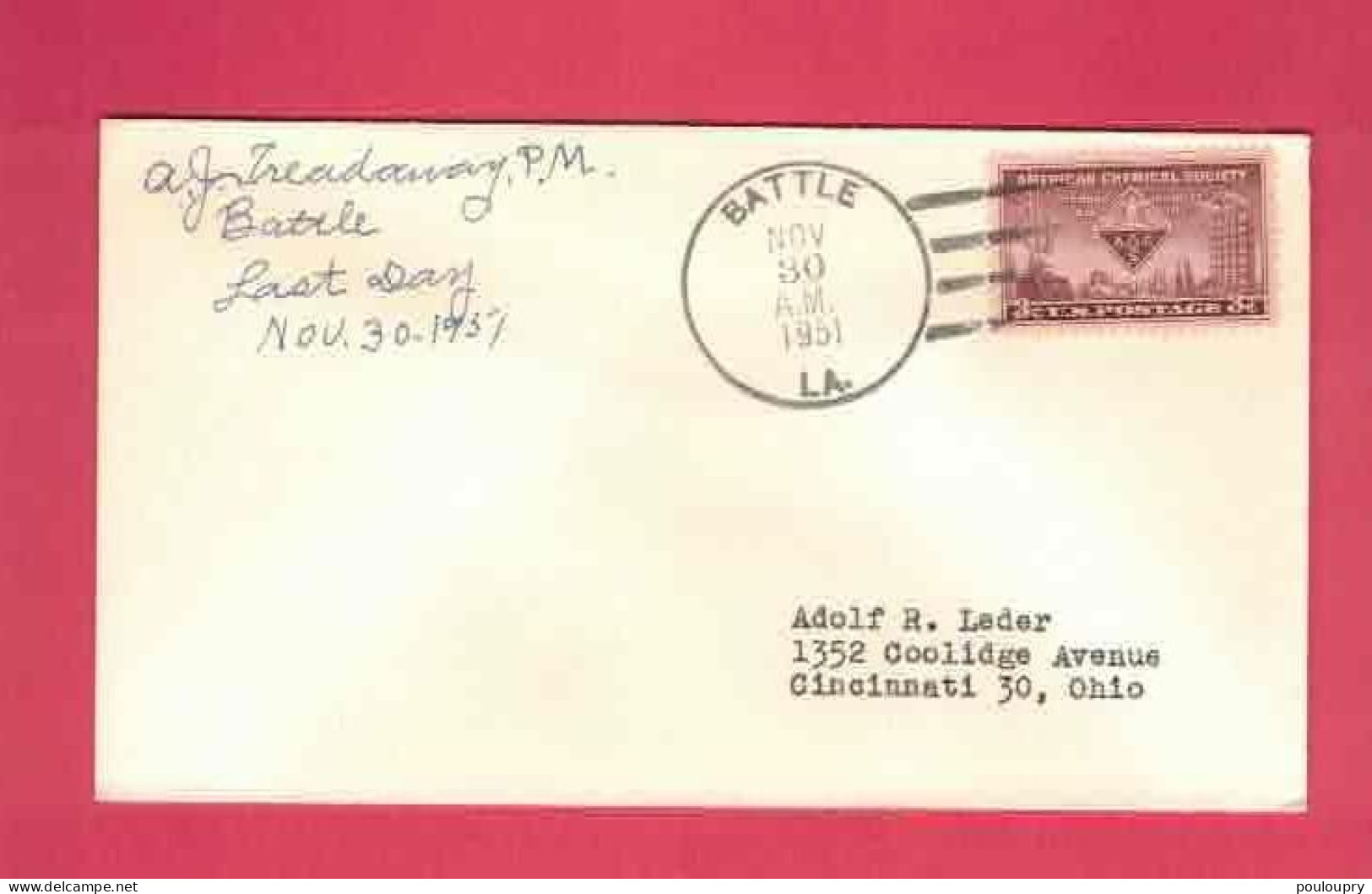 Lettre De 1951 Des USA EUAN - YT N° 553 - American Chemical Society - Chimie