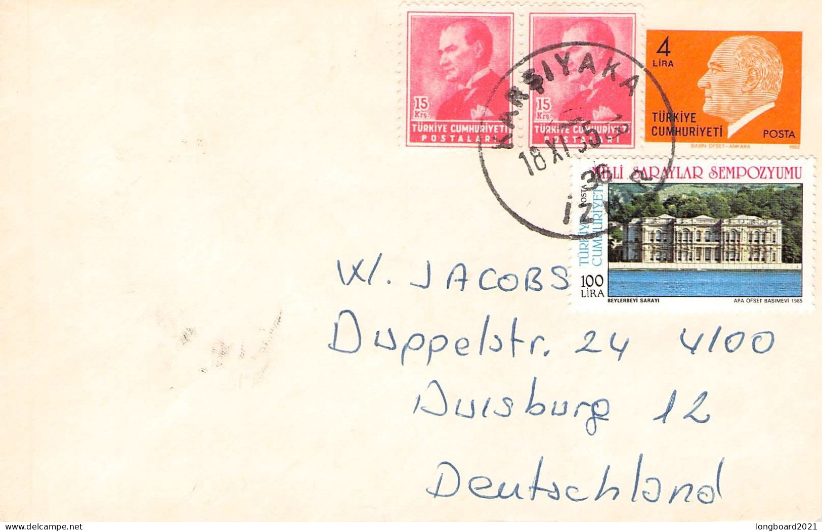 TURKEY - MAIL 1985 - DUISBURG/DE / 5018 - Ganzsachen