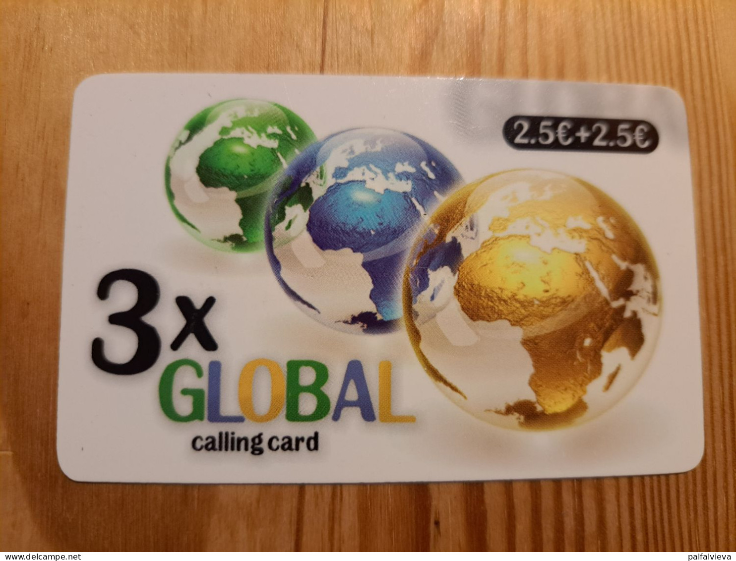 Prepaid Phonecard Germany, 3 X Global - Earth, Globe - [2] Móviles Tarjetas Prepagadas & Recargos