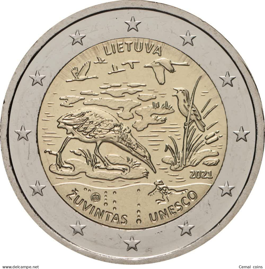 2 Euro 2021 Lithuania Coin - Žuvintas Biosphere Reserve. - Litauen