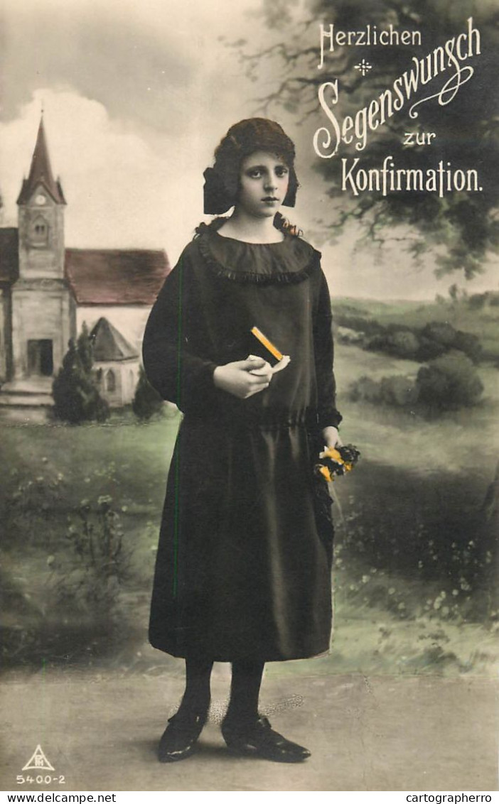 Communion Souvenir Photo Postcard Switzerland - Comunioni